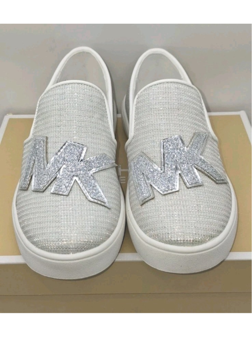 Michael KORS girls Jem Rachel2 Shoes Size Kids 13 Color White And Silver - Picture 3 of 6